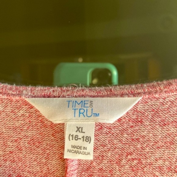 TIME & TRU SWEATER  PINK V NECK Sz XL 16 18 … - Picture 2 of 12